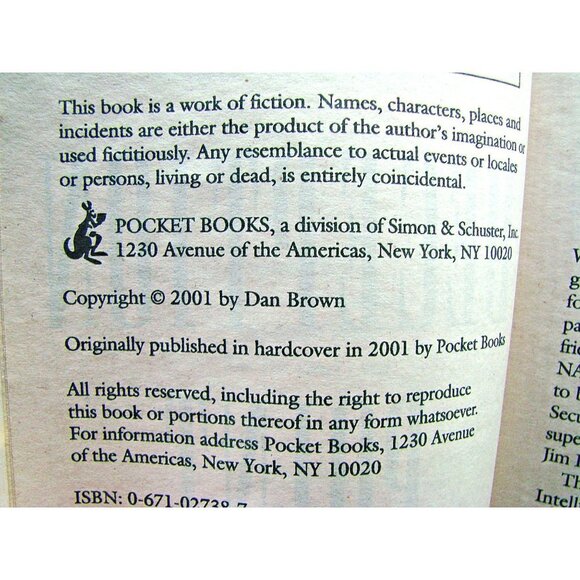 Deception Point by Dan Brown Paperback 2001 High-Tech Thriller - Picture 5 of 6